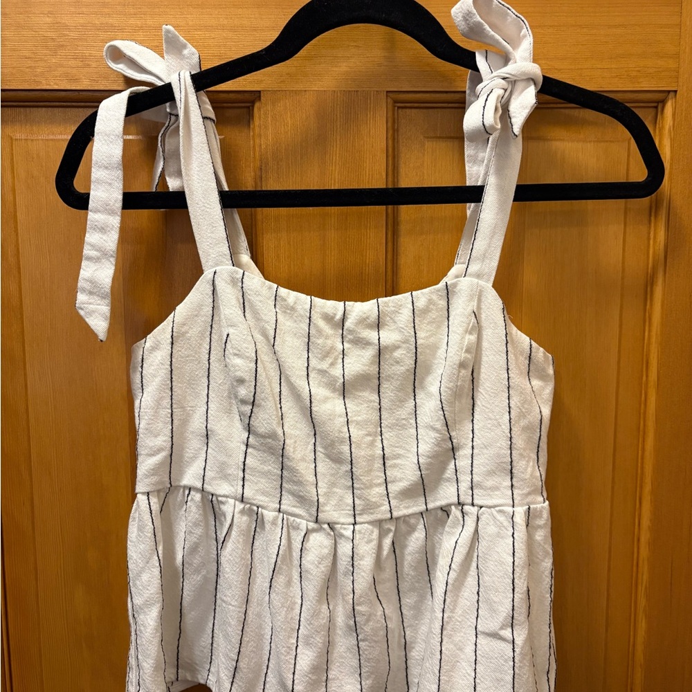 Honey Punch White and Black Striped Blouse